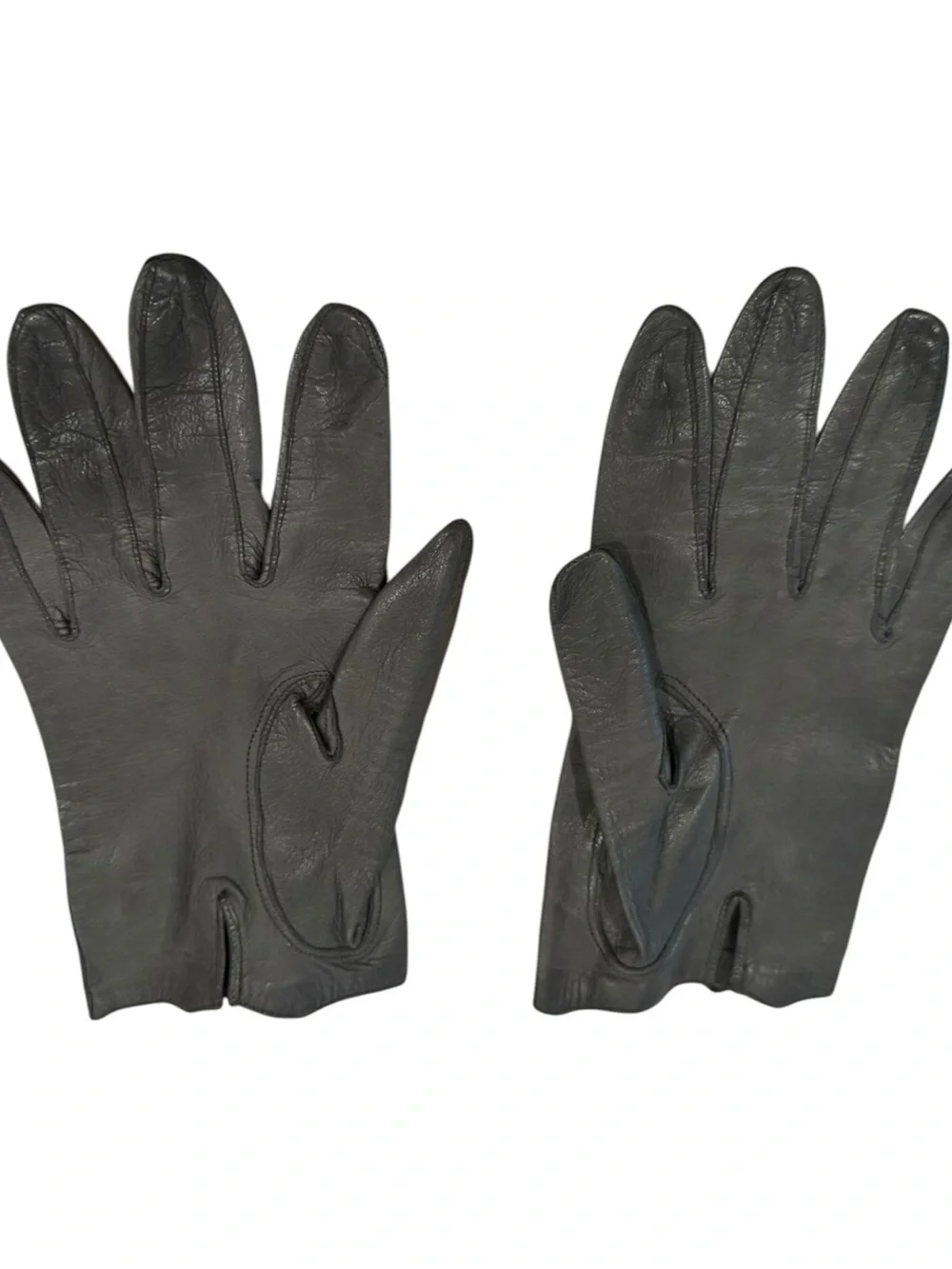 Vintage Black Leather Gloves - Classic Style